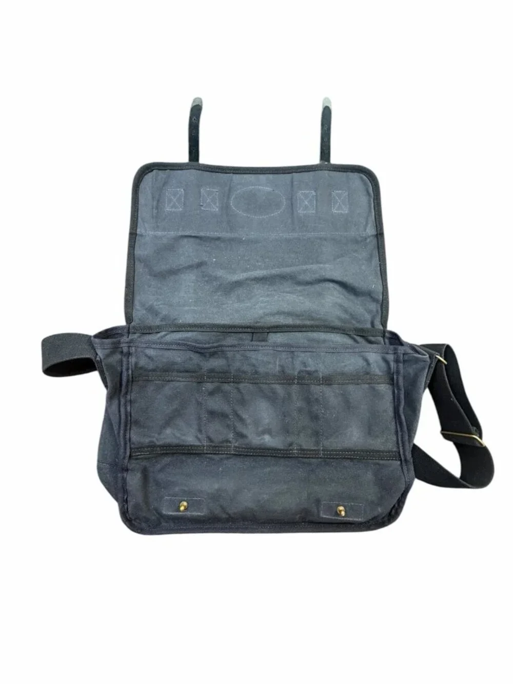 Frost River Black Canvas Leather Messenger Bag Laptop Briefcase Crossbody USA